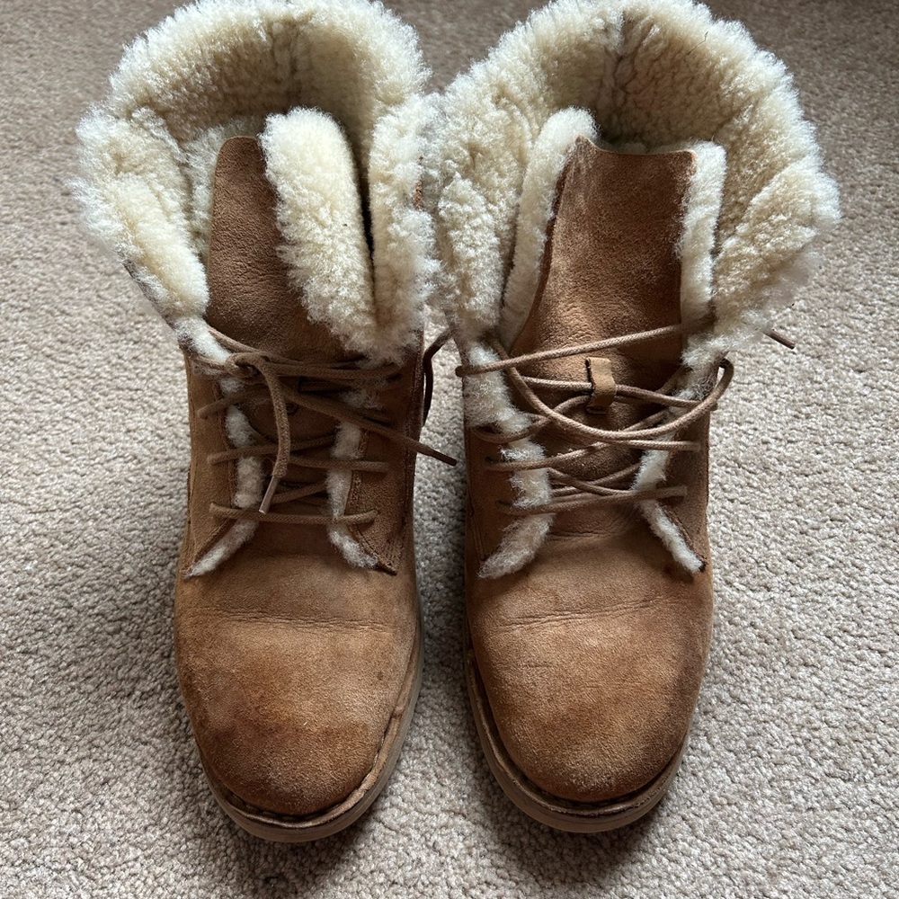 Woman’s chestnut uggs- fair/ good condition. Can wear up or folded down.